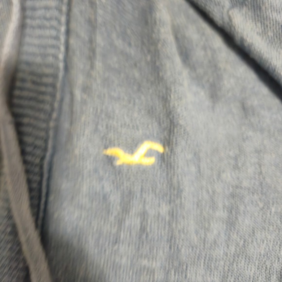 Y2K vintage Hollister Blue Knit V Neck Hoodie Pullover Sweater Womens Size L - Picture 3 of 8